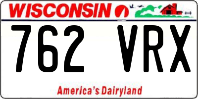 WI license plate 762VRX