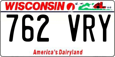 WI license plate 762VRY