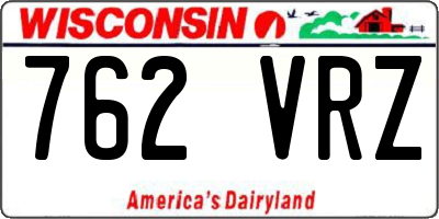 WI license plate 762VRZ