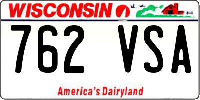 WI license plate 762VSA
