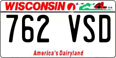 WI license plate 762VSD