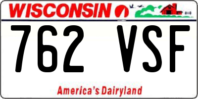 WI license plate 762VSF
