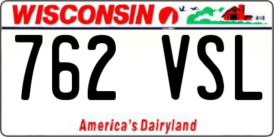 WI license plate 762VSL