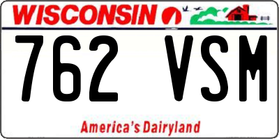 WI license plate 762VSM
