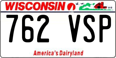 WI license plate 762VSP