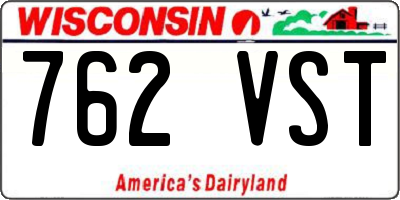 WI license plate 762VST