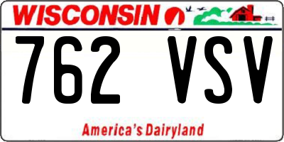 WI license plate 762VSV