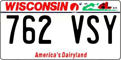 WI license plate 762VSY
