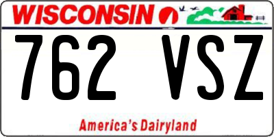 WI license plate 762VSZ