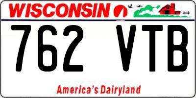 WI license plate 762VTB