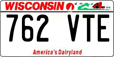 WI license plate 762VTE