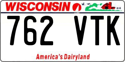 WI license plate 762VTK