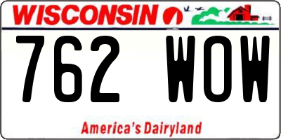 WI license plate 762WOW