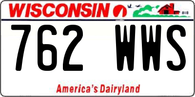 WI license plate 762WWS