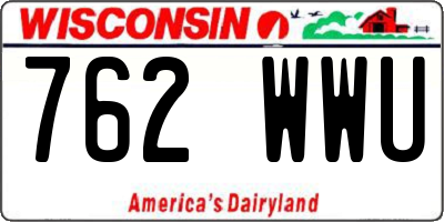 WI license plate 762WWU
