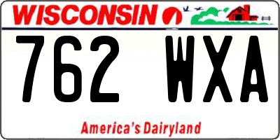 WI license plate 762WXA