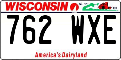 WI license plate 762WXE