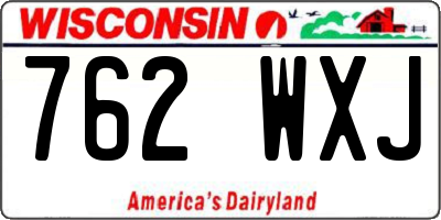 WI license plate 762WXJ