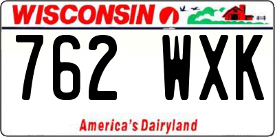 WI license plate 762WXK