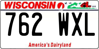 WI license plate 762WXL