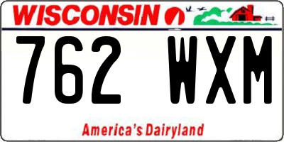 WI license plate 762WXM