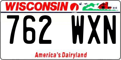 WI license plate 762WXN