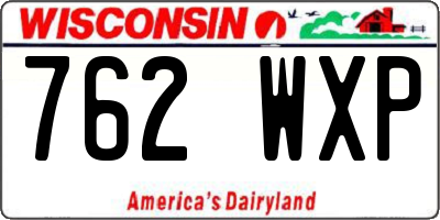 WI license plate 762WXP