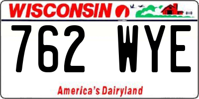 WI license plate 762WYE
