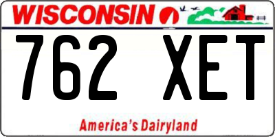 WI license plate 762XET