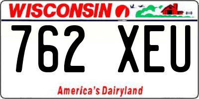 WI license plate 762XEU