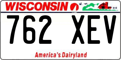 WI license plate 762XEV