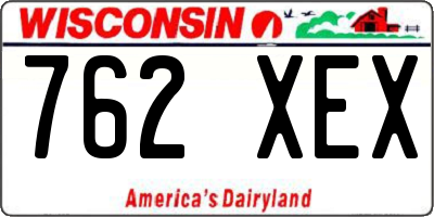 WI license plate 762XEX