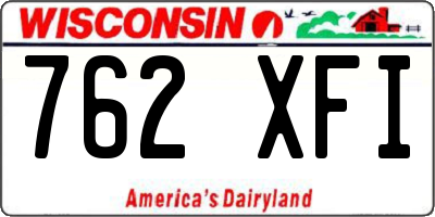 WI license plate 762XFI