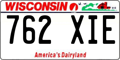 WI license plate 762XIE