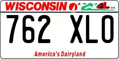 WI license plate 762XLO