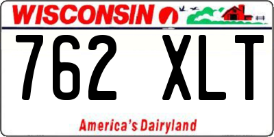 WI license plate 762XLT