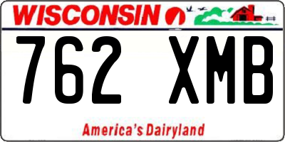 WI license plate 762XMB