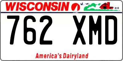 WI license plate 762XMD