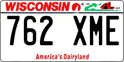 WI license plate 762XME