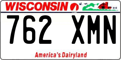 WI license plate 762XMN