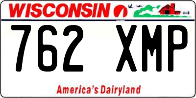 WI license plate 762XMP