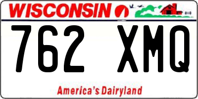 WI license plate 762XMQ