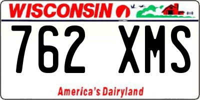 WI license plate 762XMS