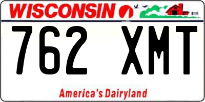 WI license plate 762XMT