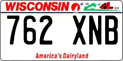 WI license plate 762XNB