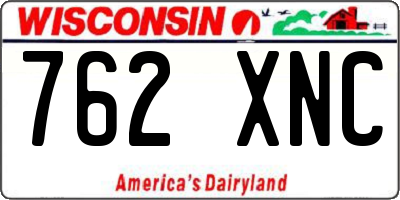 WI license plate 762XNC