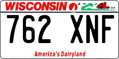 WI license plate 762XNF