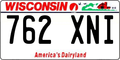 WI license plate 762XNI