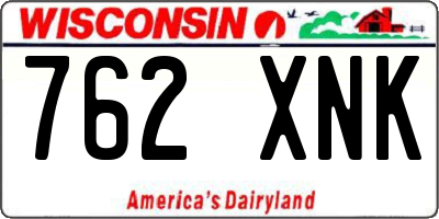 WI license plate 762XNK