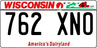 WI license plate 762XNO